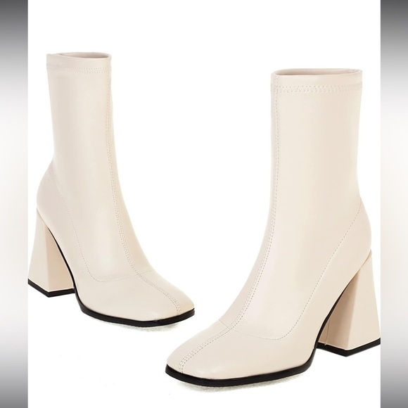Shoes - JR.catning Women Block Heel Short Boots Women Square Toe Casual Ankle Boots​​​